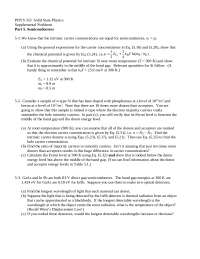 9 Problems on Solid State Physics - Assignment | PHYS 353 - Docsity