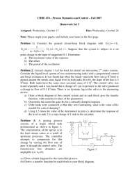 Process Dynamics and Control - Homework Set 5 | CHBE 470 - Docsity
