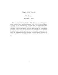 Test 2 Problems - Introduction to Linear Algebra | MATH 301 - Docsity