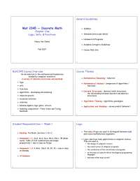 Logic Sets And Functions Elements Of Discrete Mathematics Mat 2345 Docsity