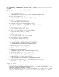 Exam 2 on Computer Communication Networks | CS 742 - Docsity