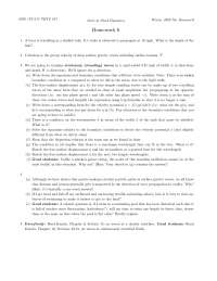 Homework 6 Problems - Introduction to Fluid Dynamics | AMS 107 - Docsity
