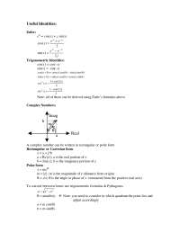 Trigonometric Identities - Signals and Systems | ECE 350 - Docsity