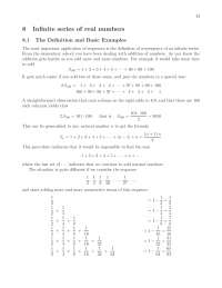 Notes on Infinite Series of Real Numbers | MATH 430 - Docsity