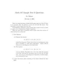 Sample Test 2 Questions - Discrete and Foundational Mathematics I ...