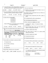Assignment 7 - Principles of Chemistry I | CHEM 111 - Docsity