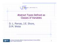 Abstract Types Defined as Classes of Variables | CS 575 - Docsity