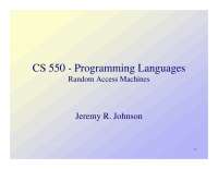 Random Access Machines - Programming Languages | CS 550 - Docsity