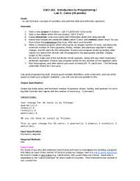 Basic Concept of Variable and Arithmetic Operators - Lab | CSCI 161 ...