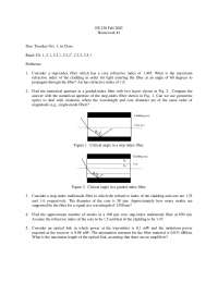 Optical Fiber Communication - Homework I Questions | EE 230 ...