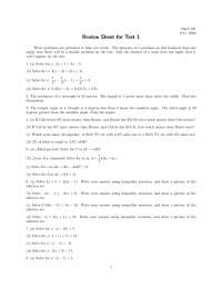 Review Sheet for Test I - College Algebra | MATH 101 - Docsity