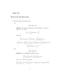 8 Solved Problems on Calculus II - Final Examination | MATH 172 - Docsity