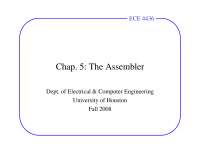 The Assembler - Microprocessor Systems | ECE 4436 - Docsity