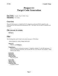 Target Code Generation - Language Compiler Design | CS 322 - Docsity