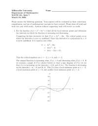 Sample Quiz 7 Problems - Calculus 1 | MATH 161 - Docsity