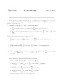 In Class Assignment 4 Practice Problems on Calculus II | MATH 175 - Docsity