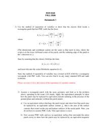 6 Solved Problems on Methods of Separation of Variables - Assignment 1 ...