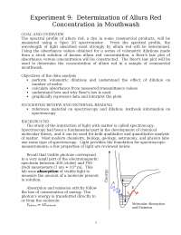 Determination of Allura Red Concentration in Mouthwash | CHEM 1 - Docsity
