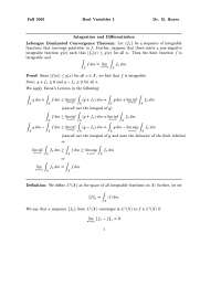 Integration And Differentiation Lecture Notes Math 633 Docsity