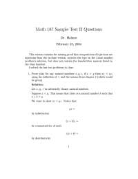 Solutions for Exam 2 - Discrete and Foundational Mathematics I | MATH ...