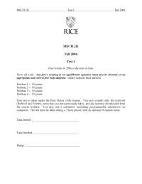 Test 1 Unsolved Questions | Engineering Mechanics | MECH 211 - Docsity