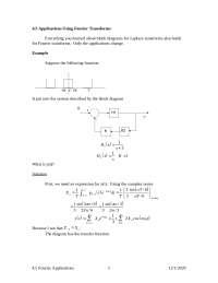 Applications Using Fourier Transforms - Signals and Systems I - Notes ...