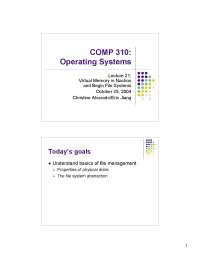 Virtual Memory in Nachos and Begin File Systems - Lecture Slides | COMP ...