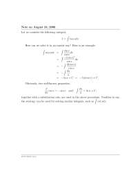 Notes on Integrals with Solved Example | MTH 1322 - Docsity