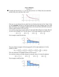 Lecture Notes on Area and Distance - Calculus II | MATH 1920 - Docsity