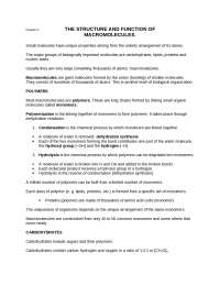 The Structure and Function of Macromolecules - Study Guide | BIOL 111 ...