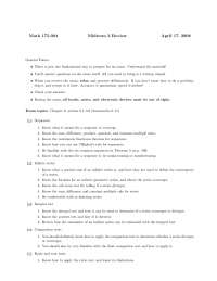 Midterm Exam 3 Review Sheet - Calculus II | MATH 175 - Docsity