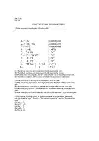 Midterm Exam I Practice - Introductory Symbolic Logic | PHL 313