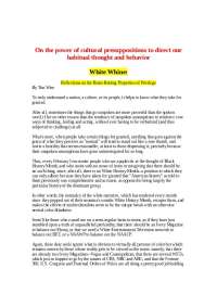 White Privilege: The Normalcy of Dominant Narratives - Prof. Brian M. Stross