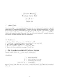 Khovanov Homology Topology Option Talk - Paper | L A 1