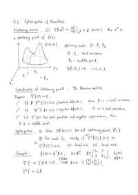 Optimization of Functions - Lecture Notes | STATS 102A
