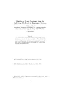 Multi Bump Orbits Continued from the Anti-Integrable Limit for Lagrangian Systems | N S 0