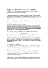 Revising Your Résumé: Signs It's Time for an Update