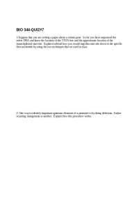 BIO 344- Quiz #7: Mapping a Gene's Transcriptional Start Site and Transcription Factors