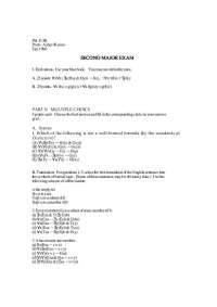Fall 1996 Phl 313K Second Major Exam Logic Questions - Prof. Robert C. Koons