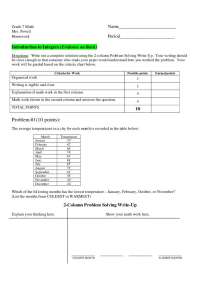 Introduction to Integers - Student Teacher Seminar - Homework | UTS 170