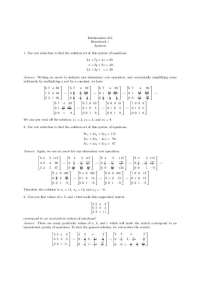 Math 210 Homework: Finding Solution Sets of Systems of Equations with Row Reduction