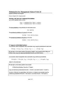 Prob & Decision Making: Joint & Conditional Probabilities, EV Approach, Decision Trees