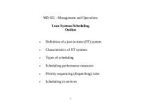 Types of Scheduling in Operations and Management - Outline | MD 021