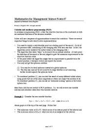 Mathematics for Management Science - Lecture Notes | MT 235