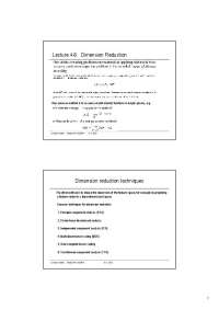 Dimension Reduction: Principal Component Analysis and Fisher Linear Discriminant - Prof. S