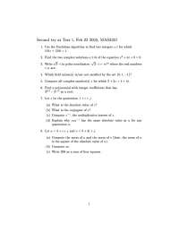 8 Questions in Test I | Introduction to Modern Algebra | MAS 3301 - Docsity