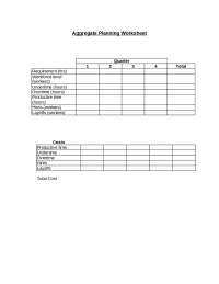 Aggregate Planning Worksheet - Operations Management | MD 021 - Docsity