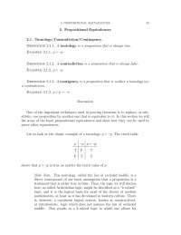 Contingency, Contradiction and Proposition Equivalences in Tautology ...