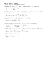 Quiz #3 with Solutions - Calculus II | MATH 142 - Docsity