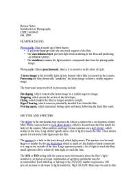 Introduction to Photography - Review Notes | CNPH 14100